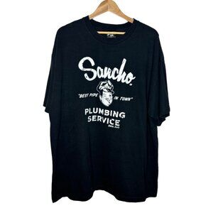 Cartel Ink Men's Sz XXL Black Sancho Plumbing Graphic T-Shirt (1532)